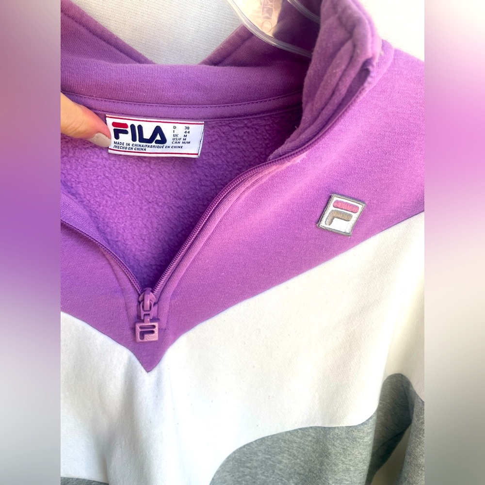Fila vintage color block quarter zip